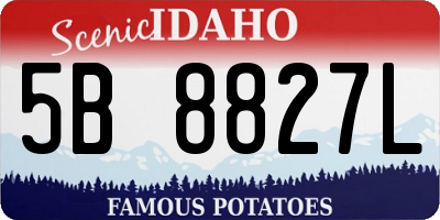 ID license plate 5B8827L