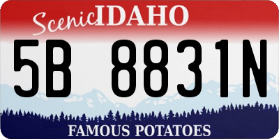 ID license plate 5B8831N