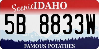 ID license plate 5B8833W