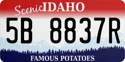 ID license plate 5B8837R