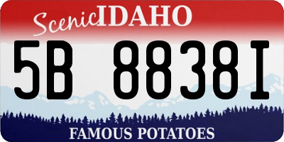 ID license plate 5B8838I