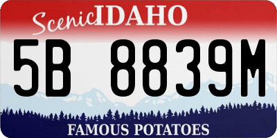 ID license plate 5B8839M