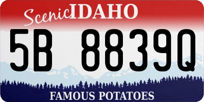 ID license plate 5B8839Q