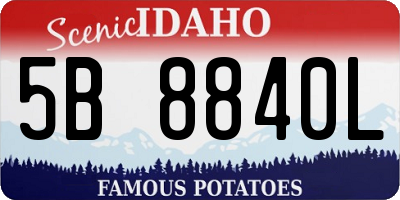 ID license plate 5B8840L