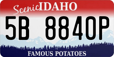 ID license plate 5B8840P
