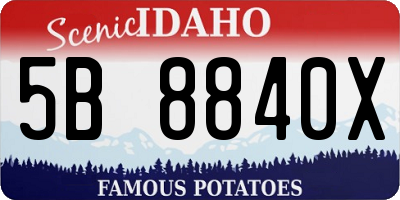 ID license plate 5B8840X
