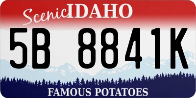 ID license plate 5B8841K