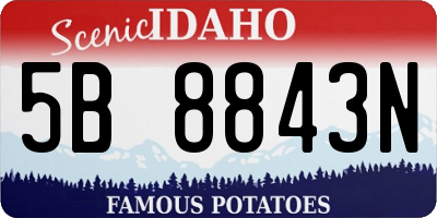 ID license plate 5B8843N