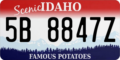 ID license plate 5B8847Z