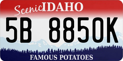 ID license plate 5B8850K