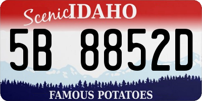 ID license plate 5B8852D