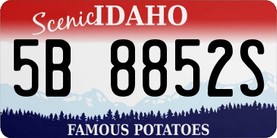ID license plate 5B8852S