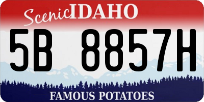 ID license plate 5B8857H