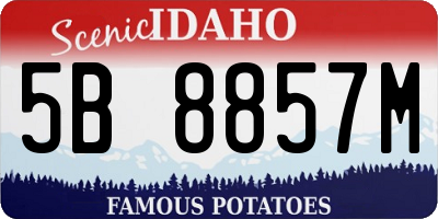 ID license plate 5B8857M