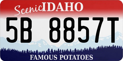 ID license plate 5B8857T