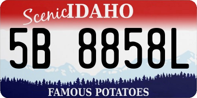 ID license plate 5B8858L