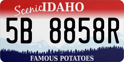 ID license plate 5B8858R