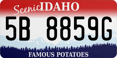 ID license plate 5B8859G