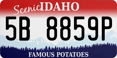 ID license plate 5B8859P