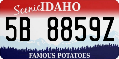 ID license plate 5B8859Z