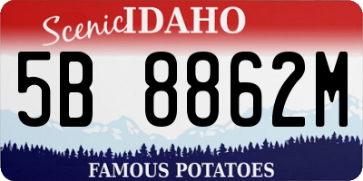 ID license plate 5B8862M
