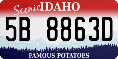 ID license plate 5B8863D