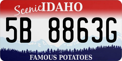 ID license plate 5B8863G