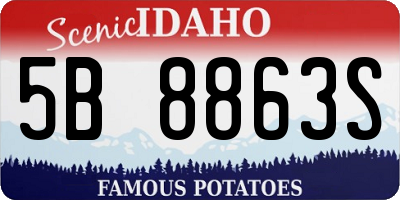 ID license plate 5B8863S