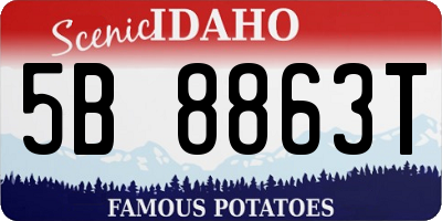 ID license plate 5B8863T