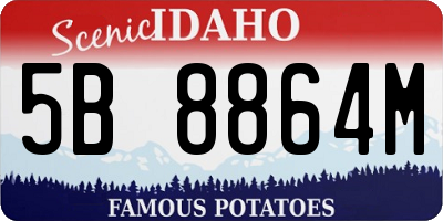 ID license plate 5B8864M