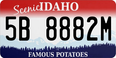 ID license plate 5B8882M