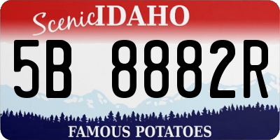 ID license plate 5B8882R