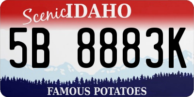 ID license plate 5B8883K