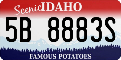 ID license plate 5B8883S