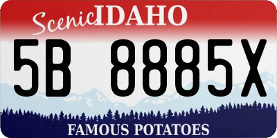 ID license plate 5B8885X