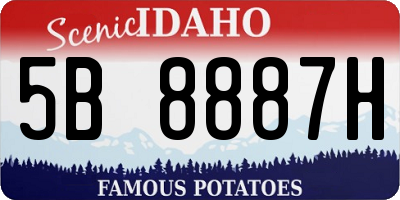 ID license plate 5B8887H