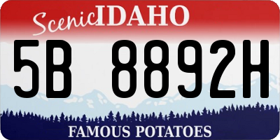 ID license plate 5B8892H
