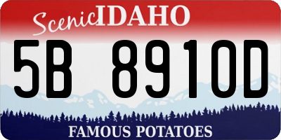 ID license plate 5B8910D