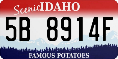 ID license plate 5B8914F