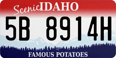 ID license plate 5B8914H