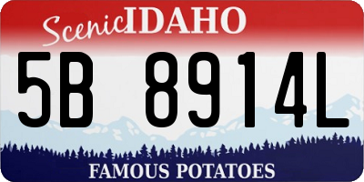 ID license plate 5B8914L