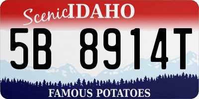 ID license plate 5B8914T