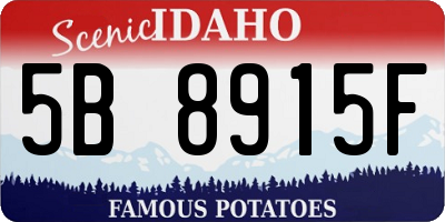 ID license plate 5B8915F