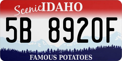 ID license plate 5B8920F