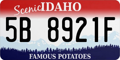 ID license plate 5B8921F