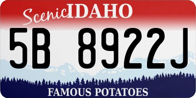 ID license plate 5B8922J