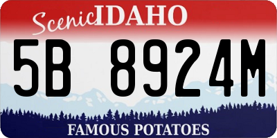 ID license plate 5B8924M