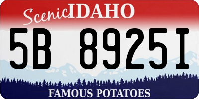 ID license plate 5B8925I