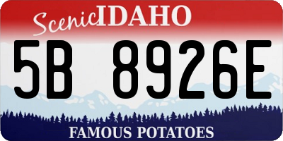 ID license plate 5B8926E