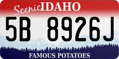 ID license plate 5B8926J